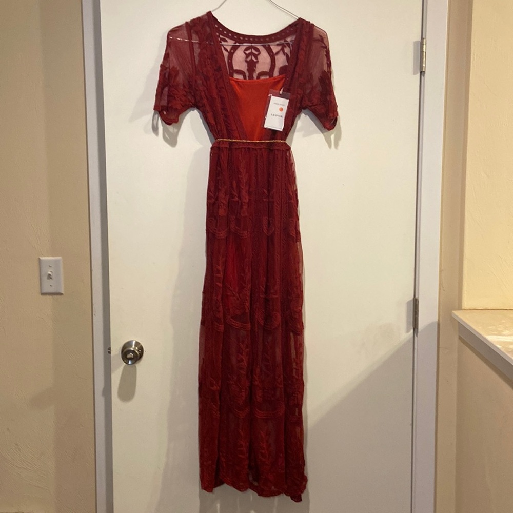 Boho Beach Hut lace maxi dress